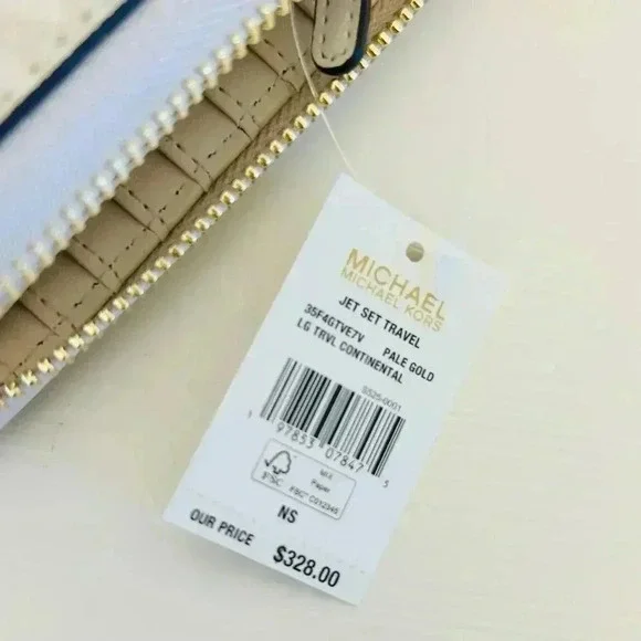 Michael Kors Purse & Wallet Sheila Large Signature & Metallic Tote Bag Pale gold - Picture 10 of 12